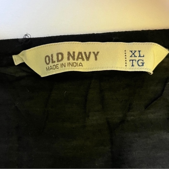 NWT Old Navy Black  Ruffled Tank Top Lightweight Sheer Modal Tie Front Sz XL - Picture 3 of 12